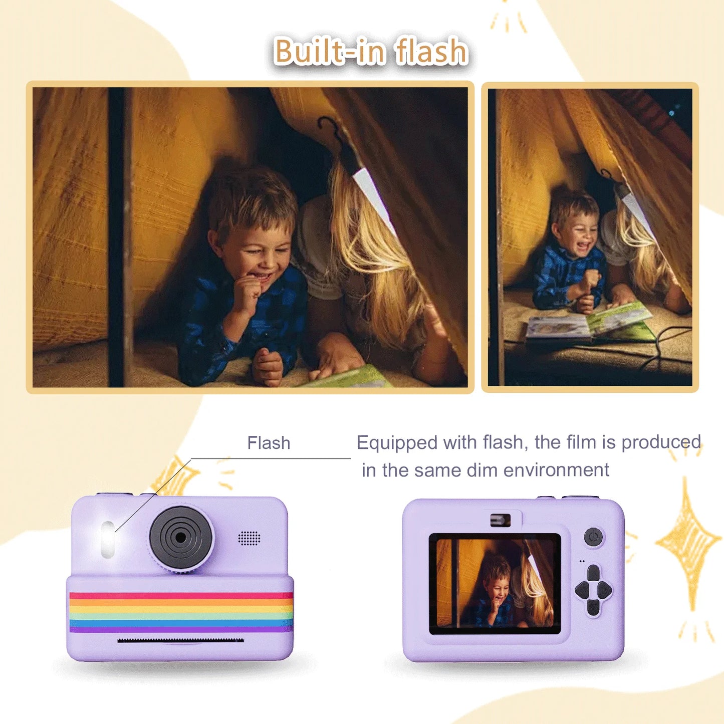 Instant Print Camera – Snap, Print, Create. Free Paper Included!