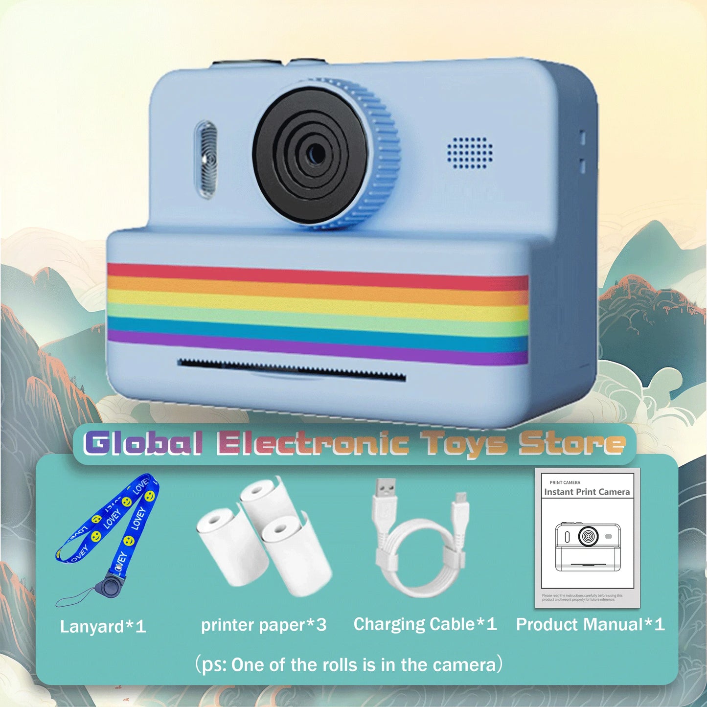 Instant Print Camera – Snap, Print, Create. Free Paper Included!
