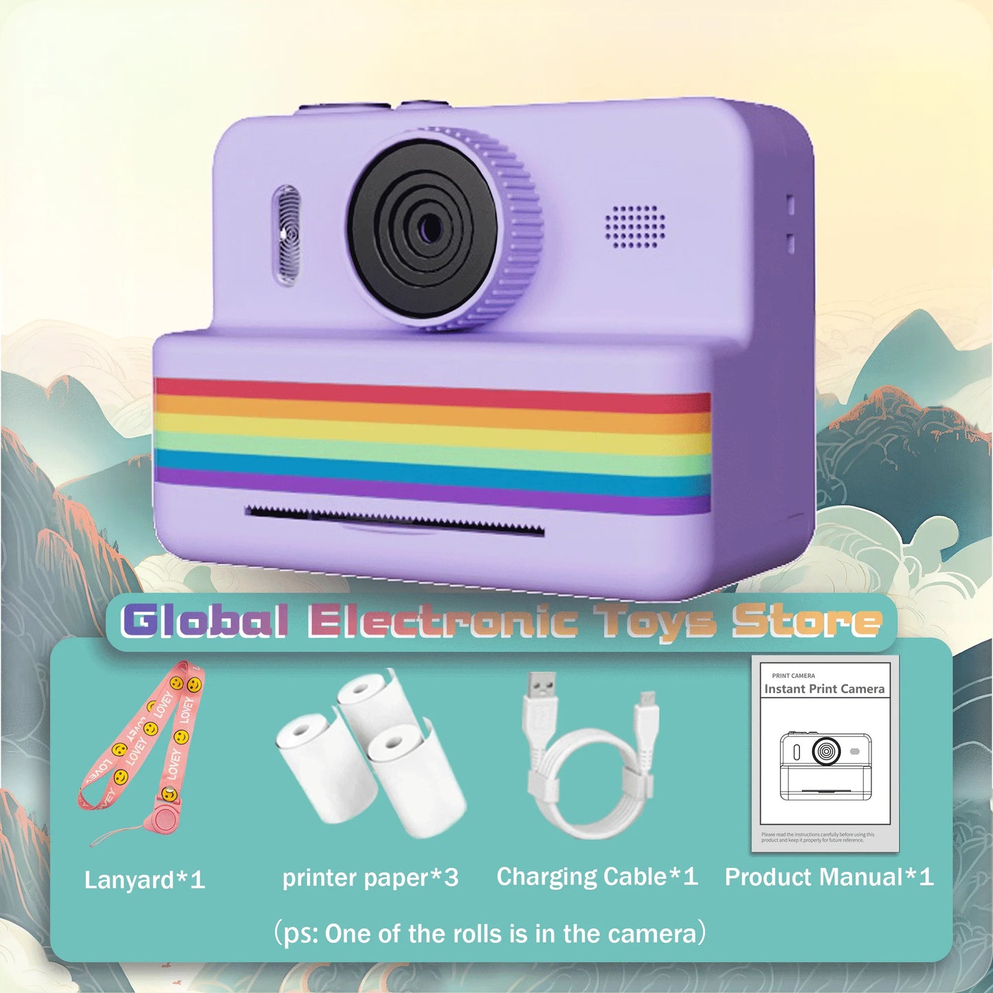 Instant Print Camera – Snap, Print, Create. Free Paper Included!
