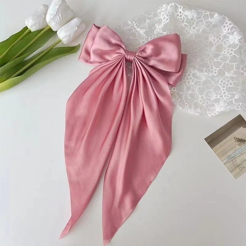 Ladies Elegant Bowknot Barrette Hair Ribbon