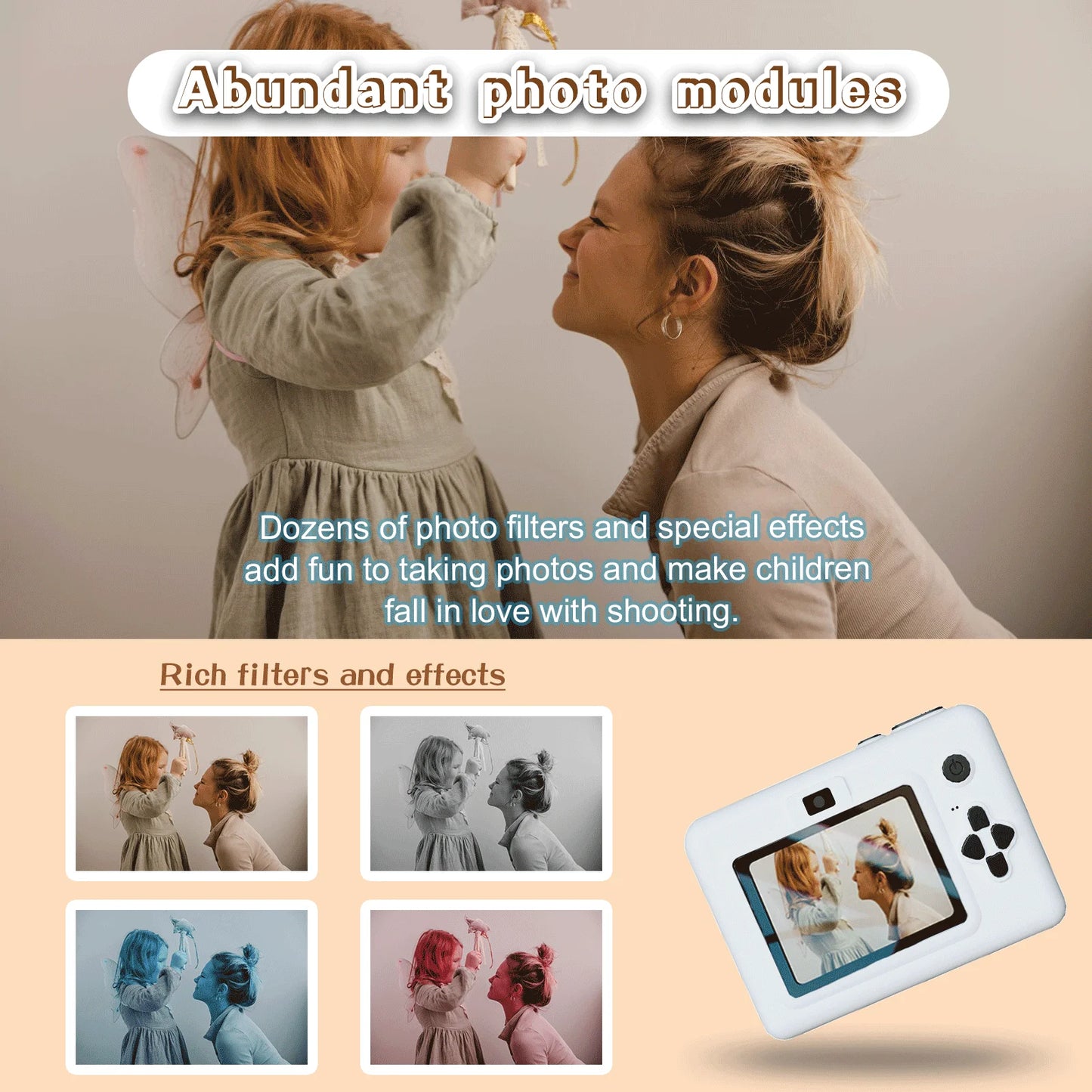 Instant Print Camera – Snap, Print, Create. Free Paper Included!