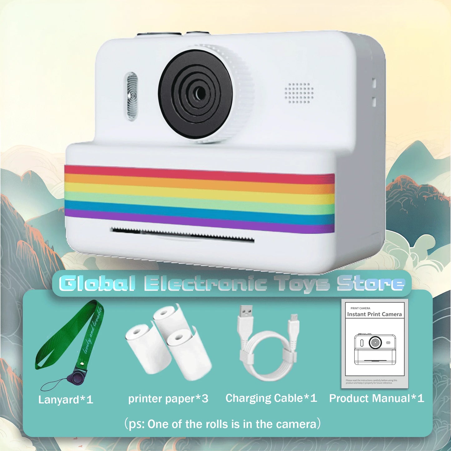 Instant Print Camera – Snap, Print, Create. Free Paper Included!