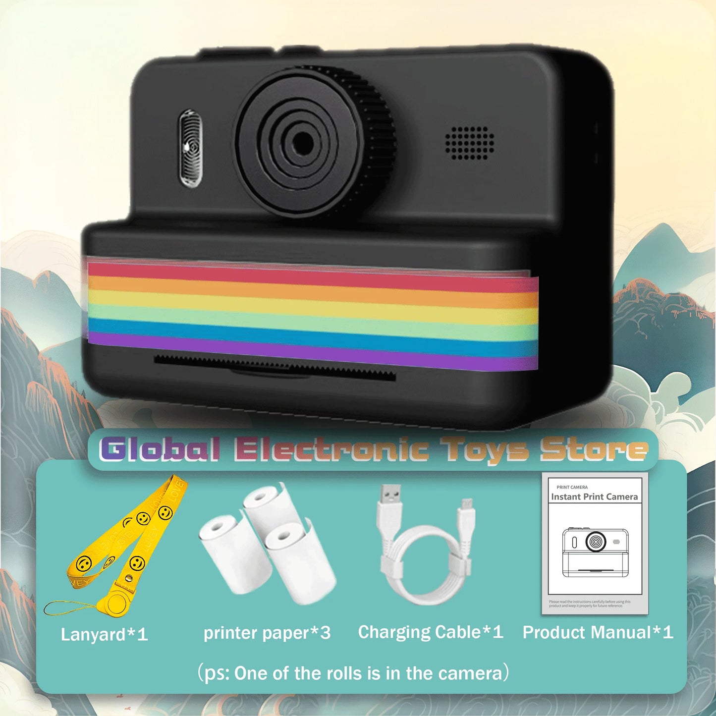 Instant Print Camera – Snap, Print, Create. Free Paper Included!
