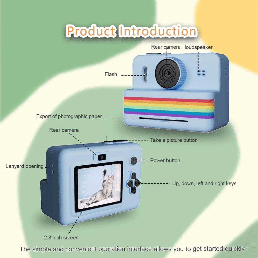 Instant Print Camera – Snap, Print, Create. Free Paper Included!