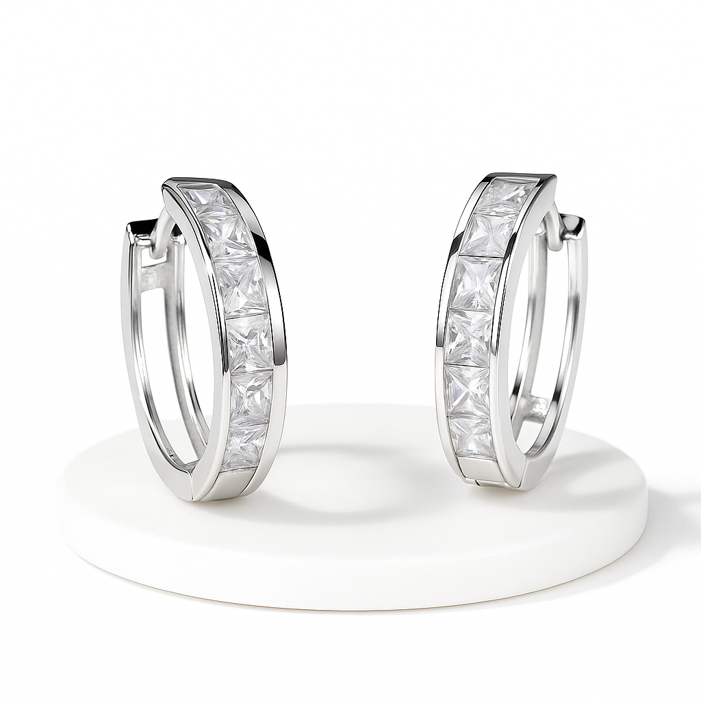 Sterling Silver Zircon Ball Stud Earrings – Exquisite and Elegant