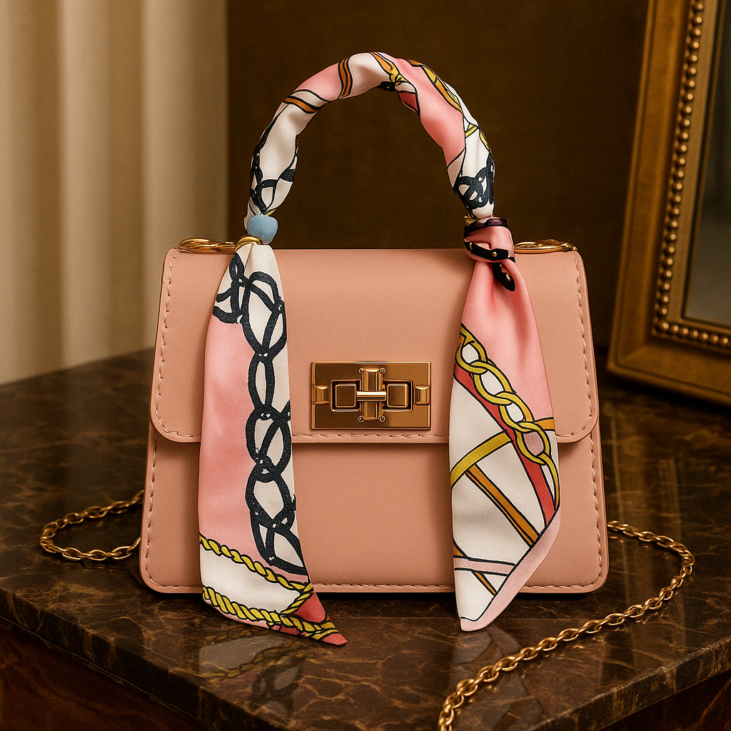 Handbag and Silk Scarf - Elevate Your Look