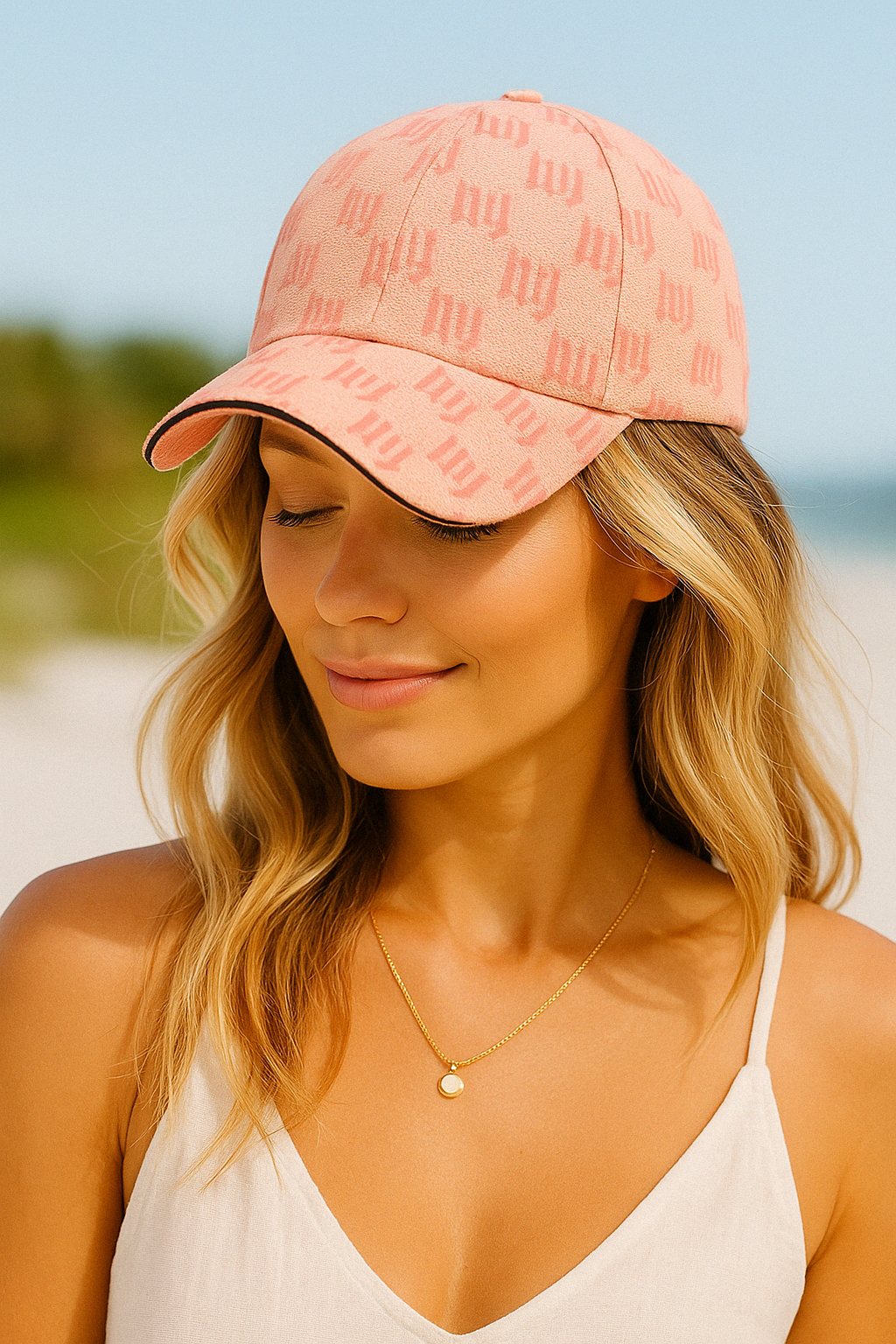 Monochrome Luxe Patterned Baseball Cap