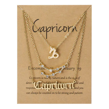 Zodiac 3-tier Gold Necklace