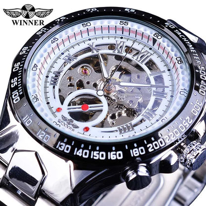 Winner™ Skeleton Dial Gold Watch – Self-Winding Luxury