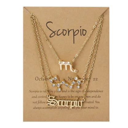 Zodiac 3-tier Gold Necklace