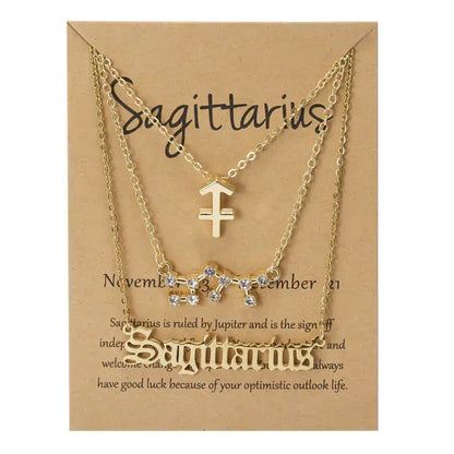 Zodiac 3-tier Gold Necklace
