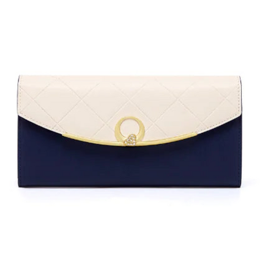LIMITED TIME SALE! De'L Volue Signature Elegant Wallet – White & Blue Edition
