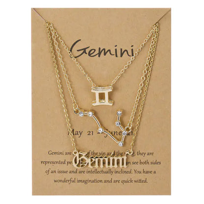 Zodiac 3-tier Gold Necklace