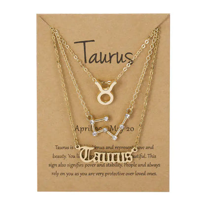 Zodiac 3-tier Gold Necklace