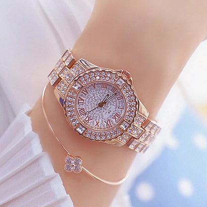 Luxury Gold Crystal Watch – Radiant Elegance with Every Glance