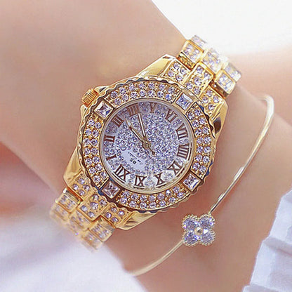 Luxury Gold Crystal Watch – Radiant Elegance with Every Glance