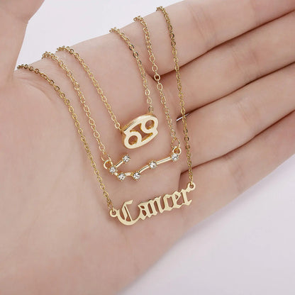 Zodiac 3-tier Gold Necklace