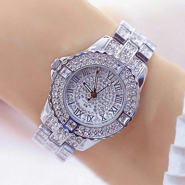 Luxury Gold Crystal Watch – Radiant Elegance with Every Glance