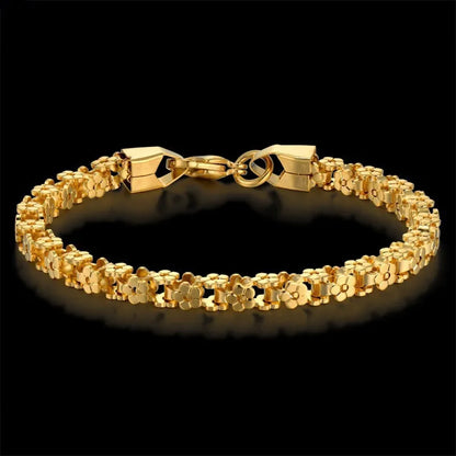 Punk Floral Chain Bracelet – Gold or Silver