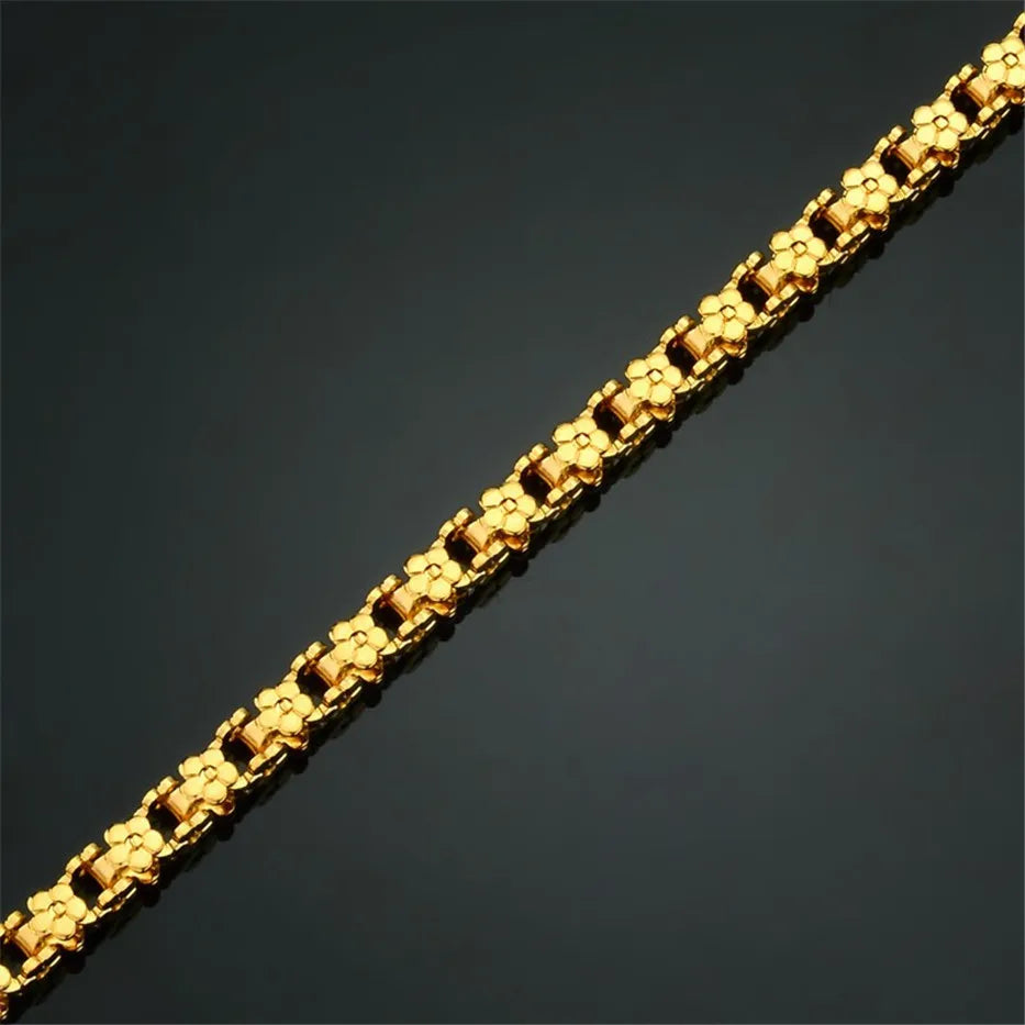 Punk Floral Chain Bracelet – Gold or Silver