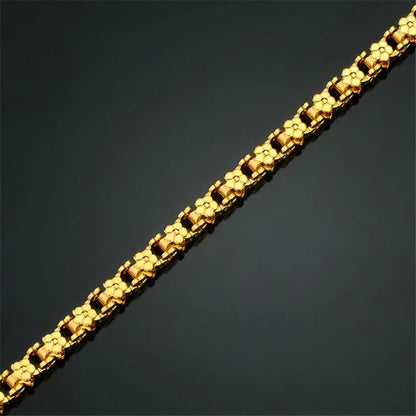 Punk Floral Chain Bracelet – Gold or Silver