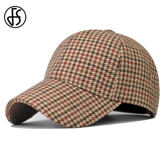 De L'Volue Luxury Brand British Houndstooth Heritage Cap