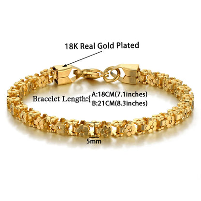 Punk Floral Chain Bracelet – Gold or Silver