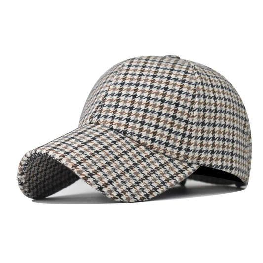 De L'Volue Luxury Brand British Houndstooth Heritage Cap