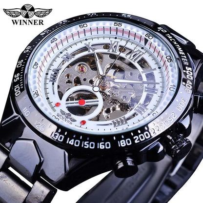 Winner™ Skeleton Dial Gold Watch – Self-Winding Luxury