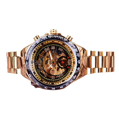Winner™ Skeleton Dial Gold Watch – Self-Winding Luxury