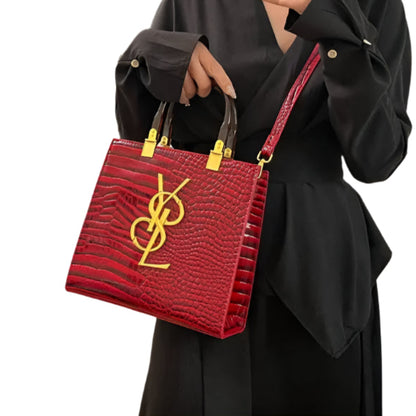 LIMITED TIME SALE - St Laurell 2025 Retro Crocodile-Pattern Foldable Square Bag