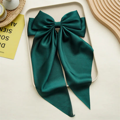 Ladies Elegant Bowknot Barrette Hair Ribbon