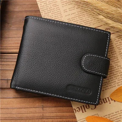 Premium Genuine Leather Men's Wallet – Compact Cowhide Bifold