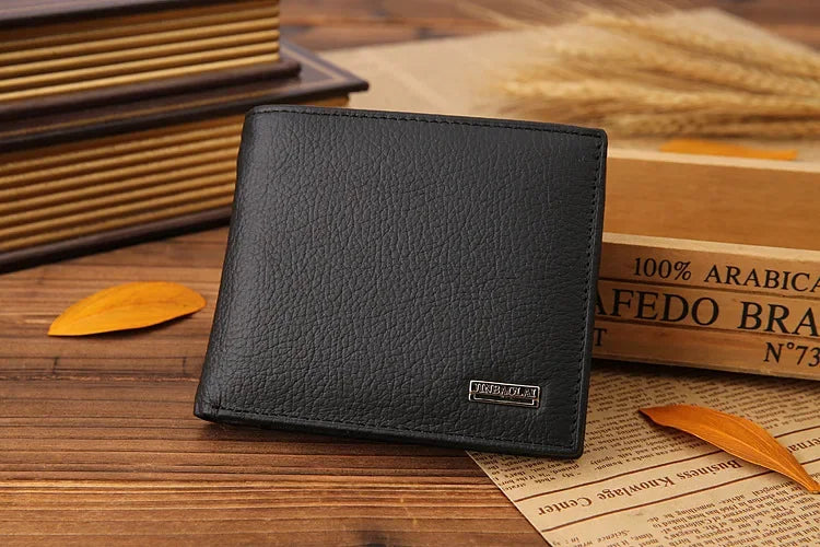 Premium Genuine Leather Men's Wallet – Compact Cowhide Bifold