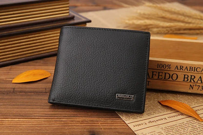Premium Genuine Leather Men's Wallet – Compact Cowhide Bifold