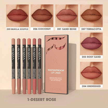 6-Piece Nude Lip Liner Set – Matte & Long-Wear