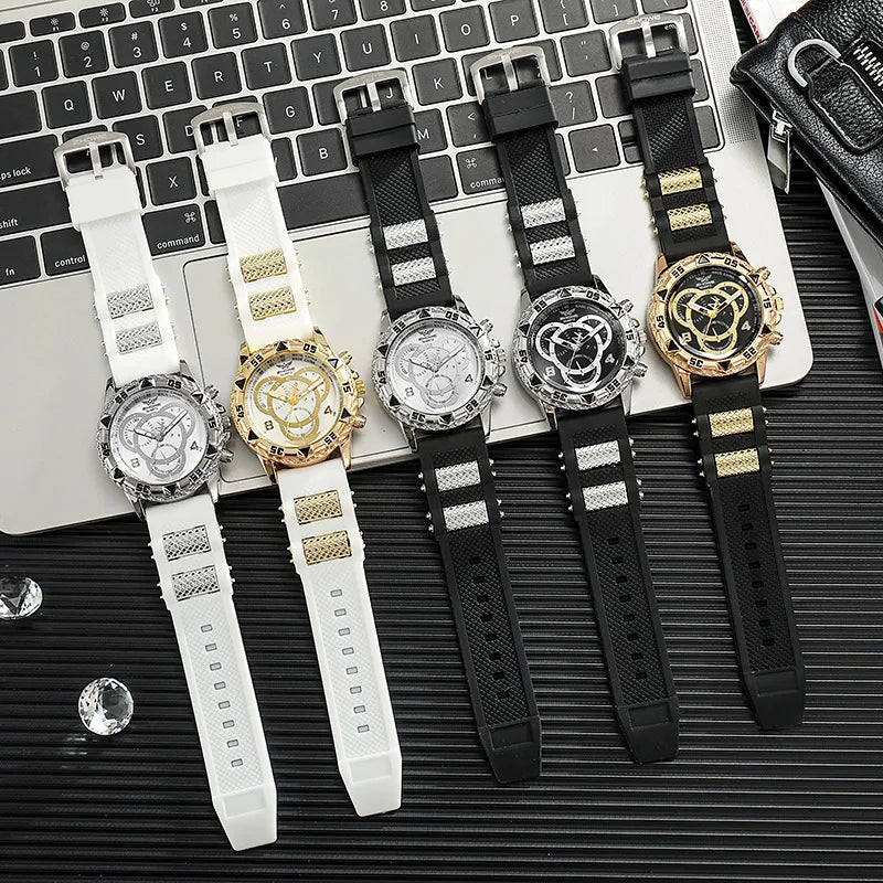 Fashion Silicone Band Analog Men and Ladies Quartz Design
