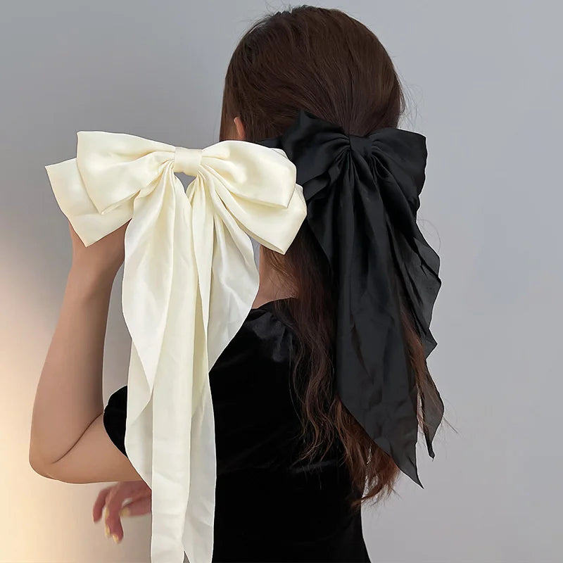 Ladies Elegant Bowknot Barrette Hair Ribbon