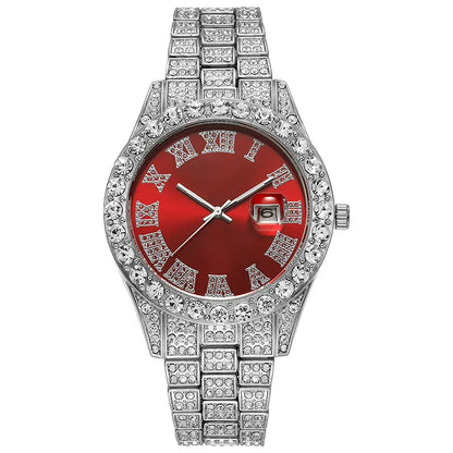 Gold Roman Calendar Watch – Stainless Steel Men and Ladies Quartz