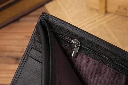 Premium Genuine Leather Men's Wallet – Compact Cowhide Bifold