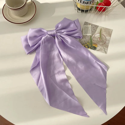 Ladies Elegant Bowknot Barrette Hair Ribbon