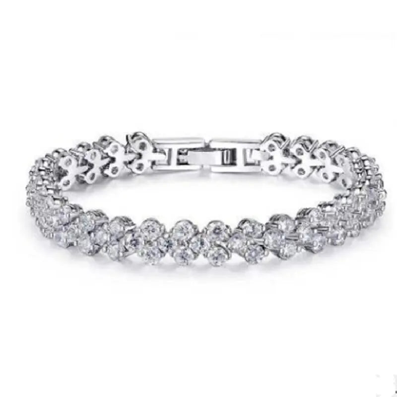 Roman Heart Crystal Chain Bracelet – Lovers' Edition
