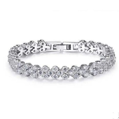 Roman Heart Crystal Chain Bracelet – Lovers' Edition