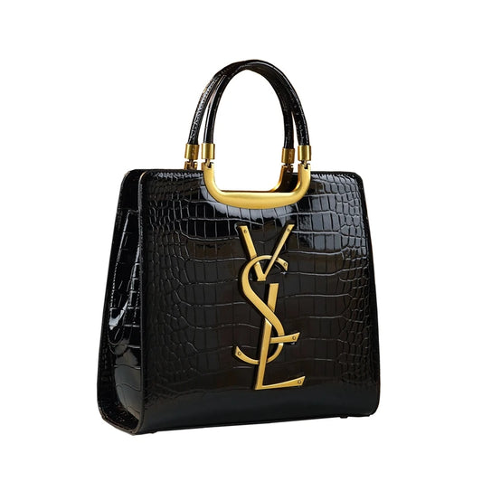 St Laurell Crocodile-Texture Luxury Tote Shoulder Bag