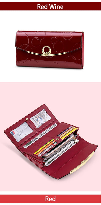 Luxury Leather Long Wallet – RFID Secure with Phone and Card Pockets