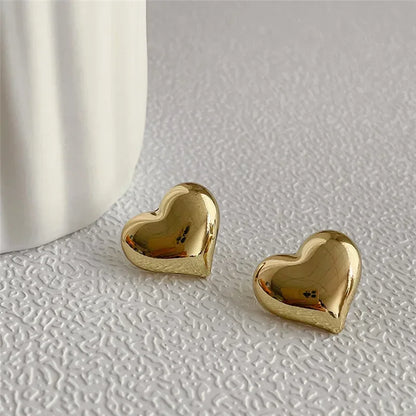 Lats Gold or Silver Heart Stud Earrings