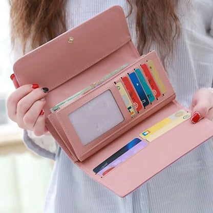Diamond Pattern Elegant Wallet With Crown Buckle