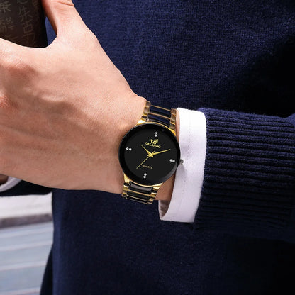 Luxury Stainless Steel Quartz Watch – Bold and Sleek. For Ladies and Men.