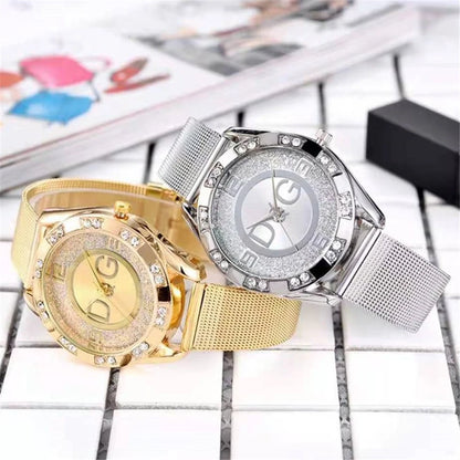 The Dolce Vida Diamond Accent Gold Mesh Women's Watch