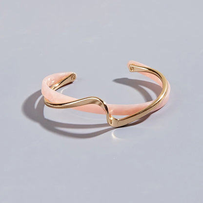 Geometric White Shell Cuff Bracelet